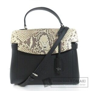 Louis Vuitton Lock Me Ever Handbag Calfskin Python Leather